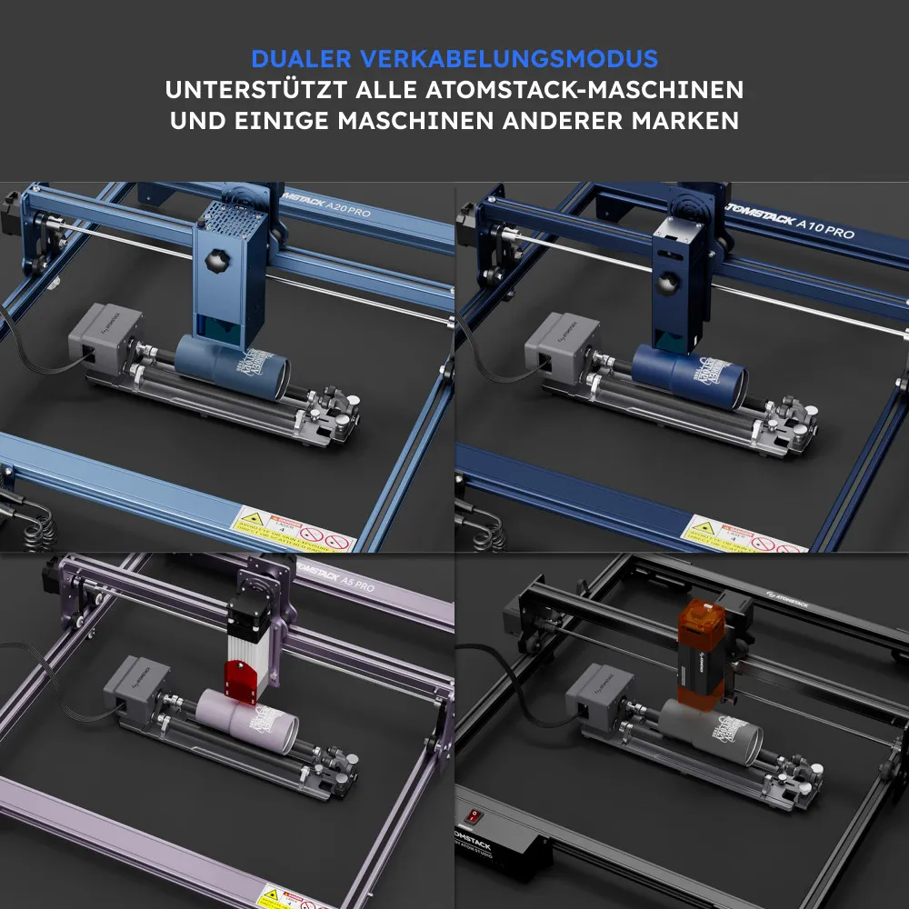 AtomStack R6 Rotary Roller – Rotationsmodul für zylindrische Gravuren